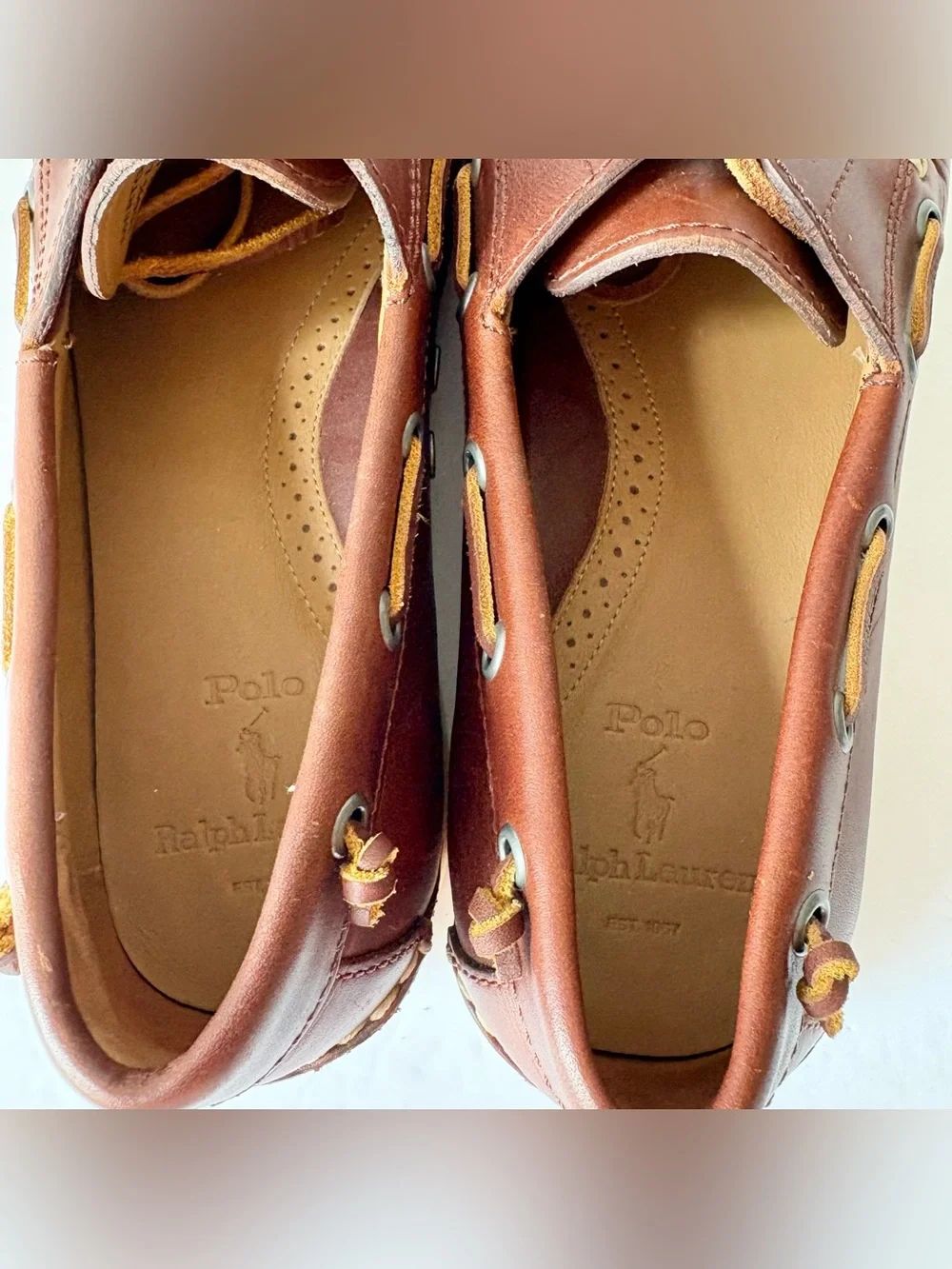 Polo Ralph Lauren Brown Leather Boat Shoes